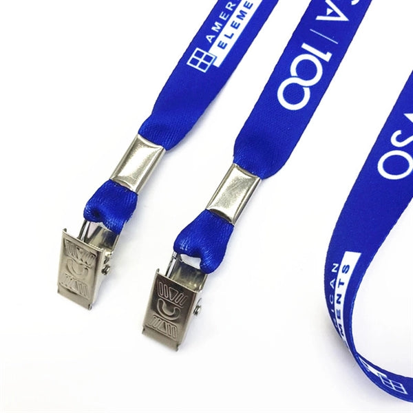 5/8" Lanyard With Double Bulldog Clips