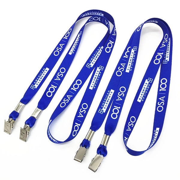 5/8" Lanyard With Double Bulldog Clips