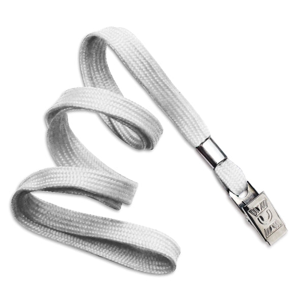 3/8" Blank Non-Breakaway Polyester Lanyards w Bulldog Clip