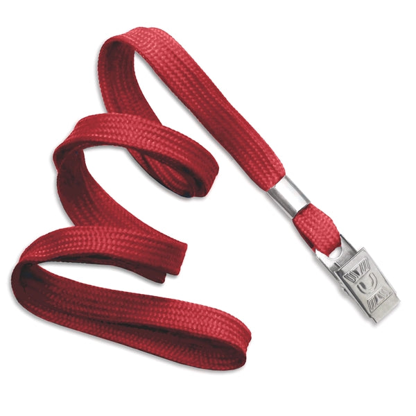 3/8" Blank Non-Breakaway Polyester Lanyards w Bulldog Clip