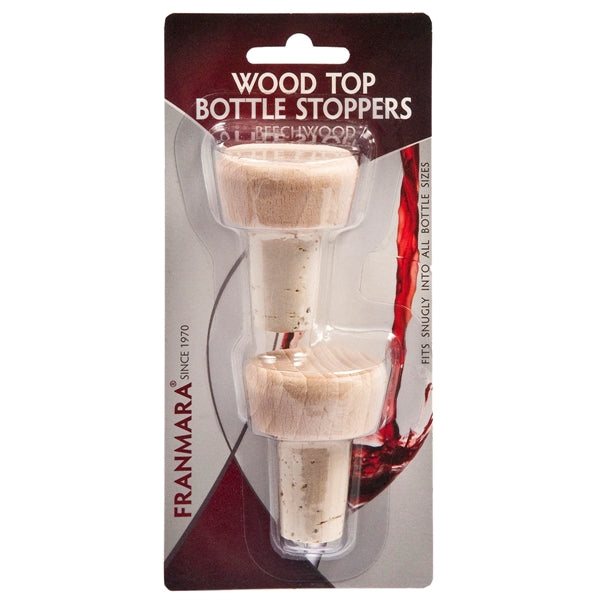 Beechwood Top Bottle Cork - Two on a Card