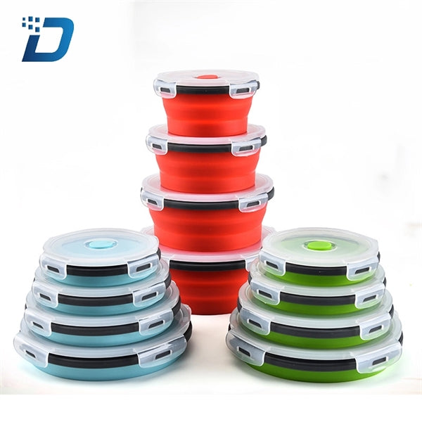 Round Silicone Collapsible Lunch Box