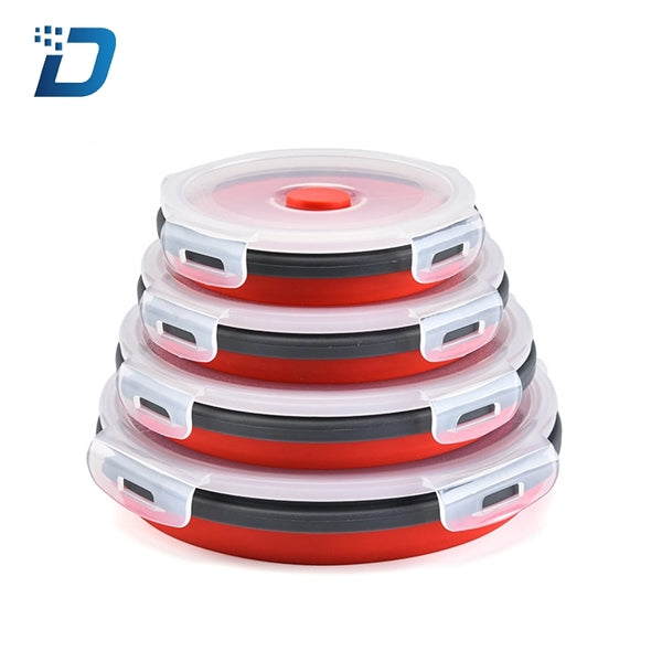 Round Silicone Collapsible Lunch Box