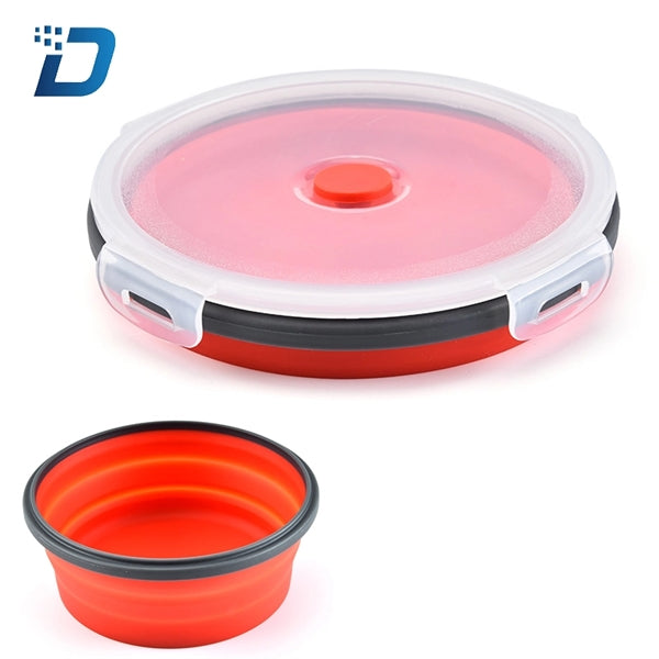Round Silicone Collapsible Lunch Box