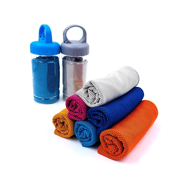 Microfiber Cooling Towel In Bottle Container