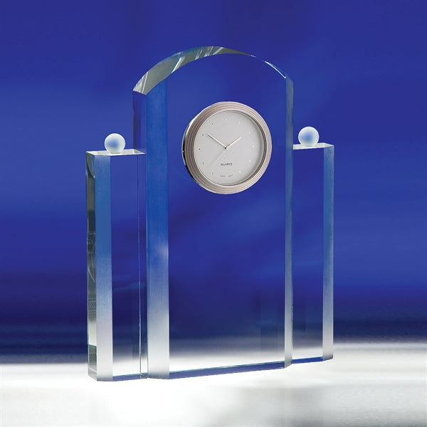 Silvertone Optic Crystal Clock