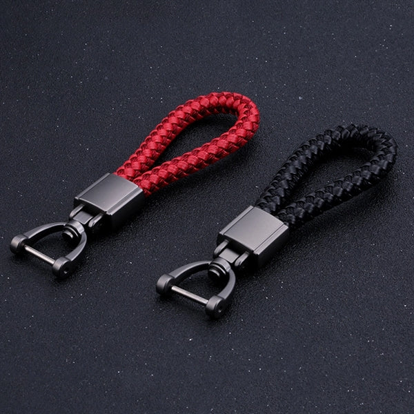 Hand-woven Leather Rope Keychain