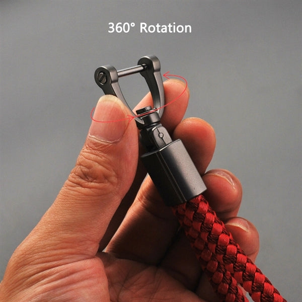 Hand-woven Leather Rope Keychain