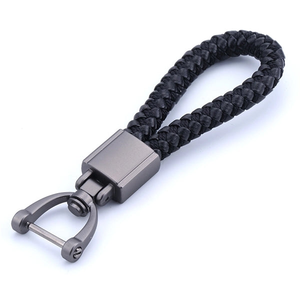 Hand-woven Leather Rope Keychain