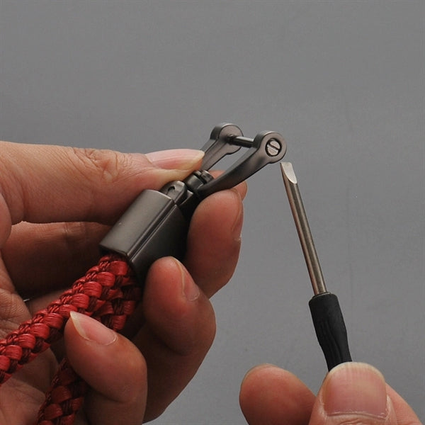 Hand-woven Leather Rope Keychain