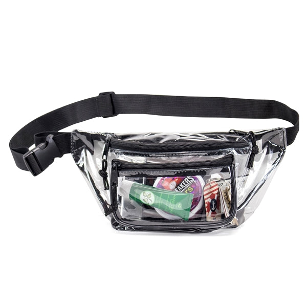 Clear Three-Zipper Fanny Pack