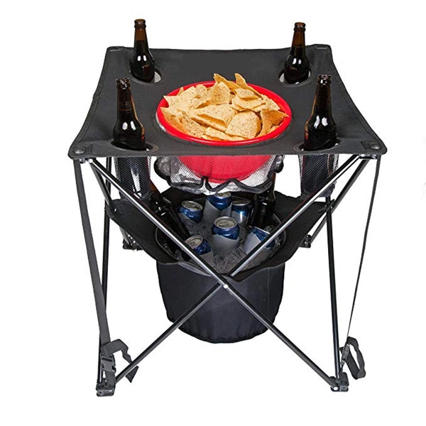 Folding Camping Picnic Table With Insulated Cooler