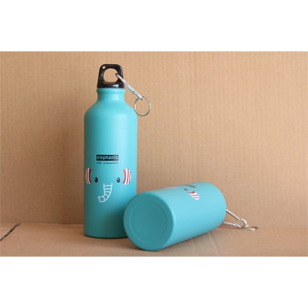 16oz Aluminum Kids Sports Drink Bottle With Carabiner
