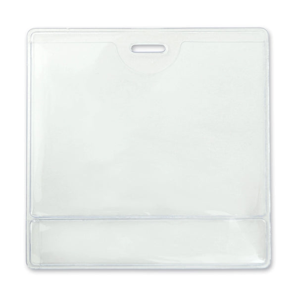 Horizontal 2-Pocket Display-Style Premium Vinyl Badge Holder