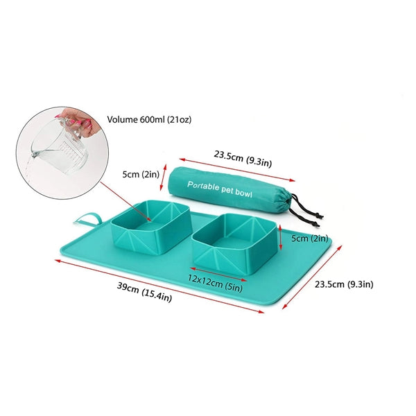 Silicone Pet Collapsible Water&Food Bowl Food Container