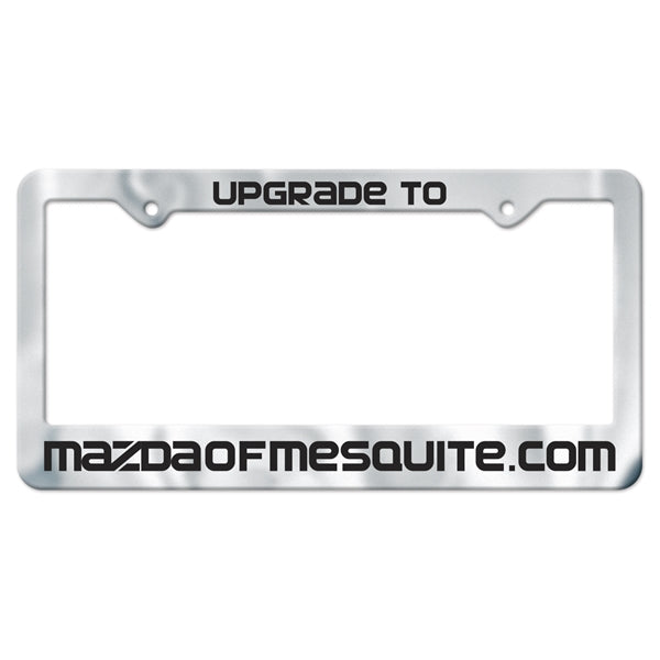 Chrome Faced Auto License Frame w/ 4 Holes & Large Top Panel