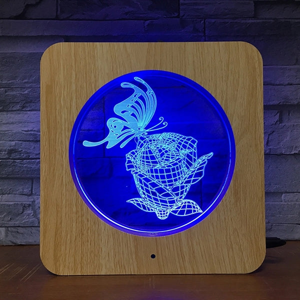 Wood Grain Photo Frame with LED light