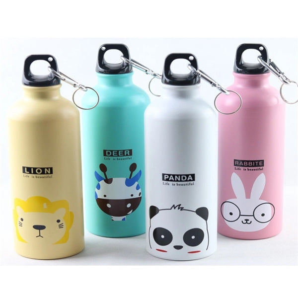 16oz Aluminum Kids Sports Drink Bottle With Carabiner