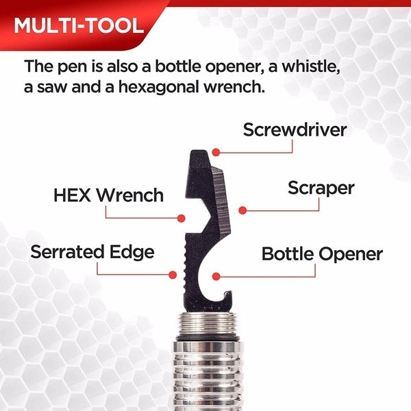 Self Defense EDC Tactical Pen W/ LED Flashlight & Knife
