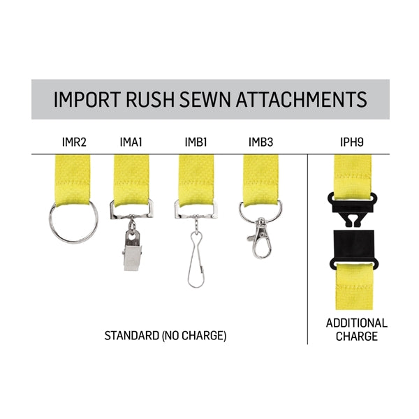 Import Rush 1/2" Dye-Sublimated Sewn 2-Ended Lanyard