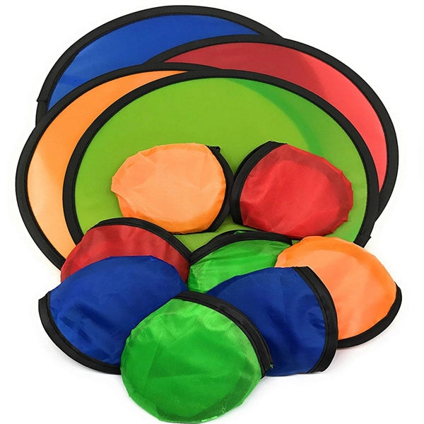 Folding Flyer Disc Hand Fan with Pouch