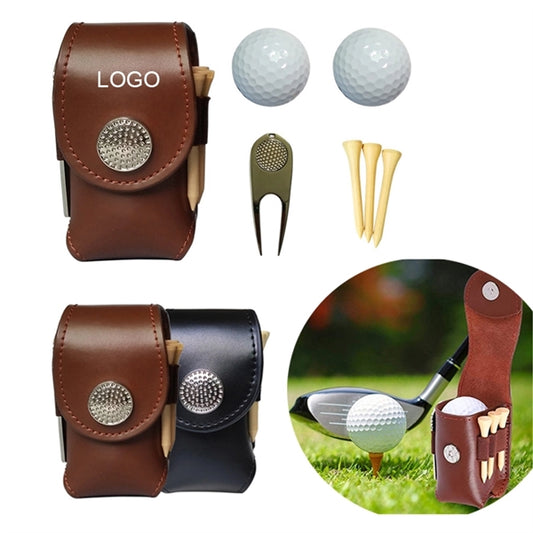 Leather Golf Set Holder Pouch