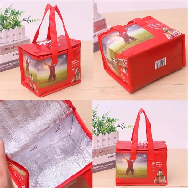Full Color Imprint Non-woven Lunch Cooler Bag