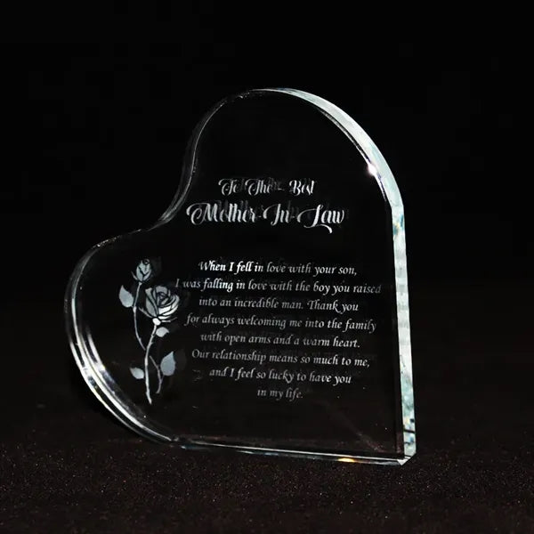 Engraved Crystal Heart Keepsake