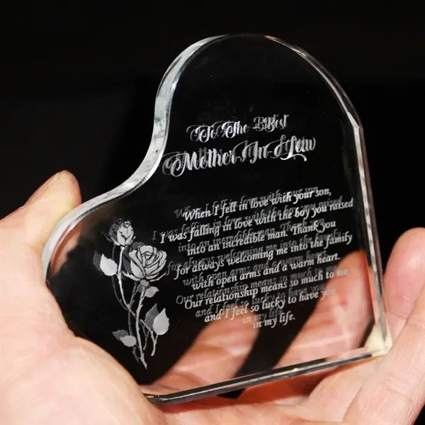 Engraved Crystal Heart Keepsake