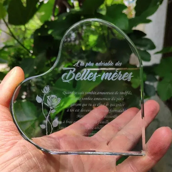Engraved Crystal Heart Keepsake
