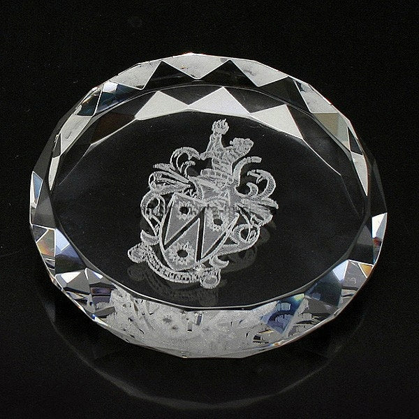 Cut Circle Crystal Customized Paperweight