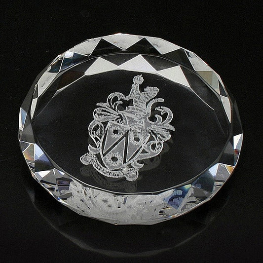 Cut Circle Crystal Customized Paperweight