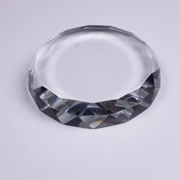 Cut Circle Crystal Customized Paperweight