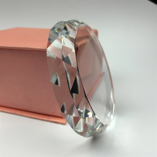 Cut Circle Crystal Customized Paperweight