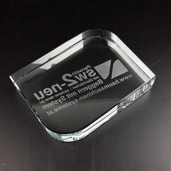 Square Crystal Paperweight