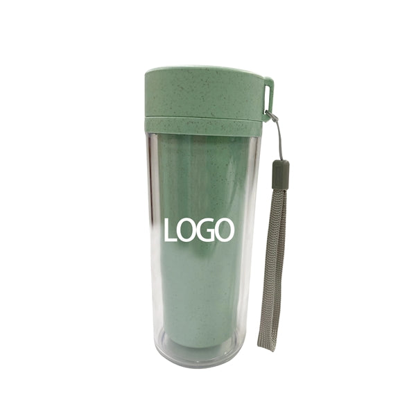 Double Layer Wheat Straw Material Water Bottle