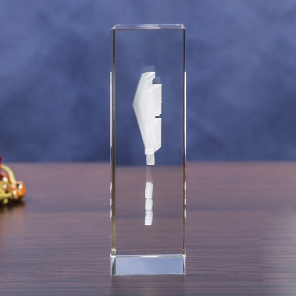 3D Laser Engraved Crystal Block