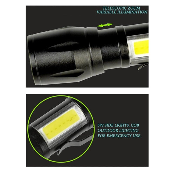 Handheld Zoomable Or Adjustable Focus Superbright Flashlight