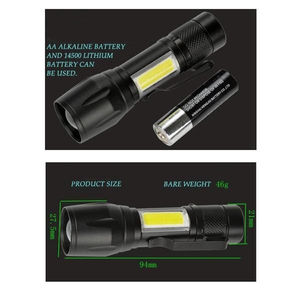 Handheld Zoomable Or Adjustable Focus Superbright Flashlight