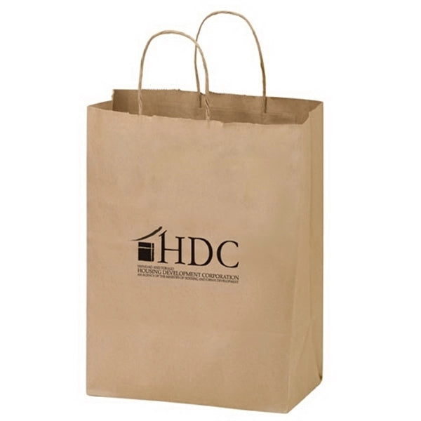 Natural Kraft 2-Bottle Wine Tote Bag - Flexo Ink