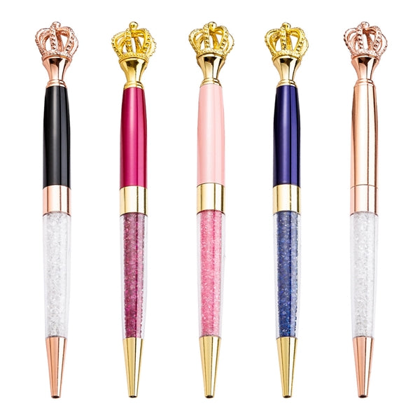 Metal Royal Crown Ballpoint Pen with Quicksand