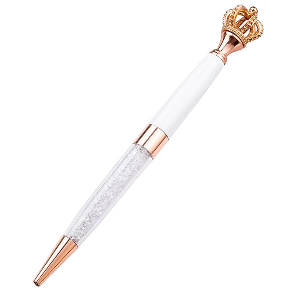 Metal Royal Crown Ballpoint Pen with Quicksand
