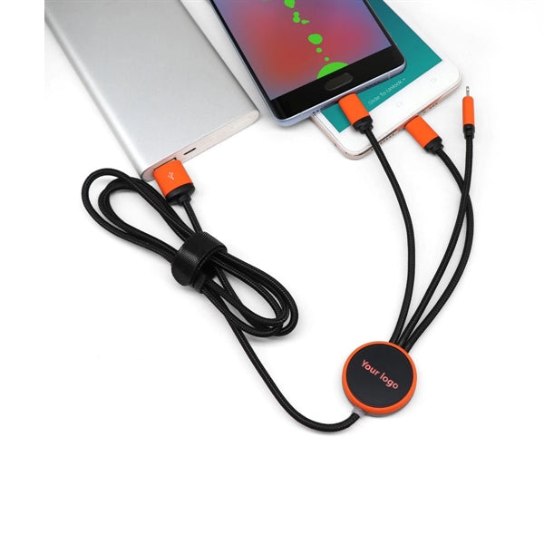 Multi 3 In 1 Light Up Phone Charging Nylon Braided Cable