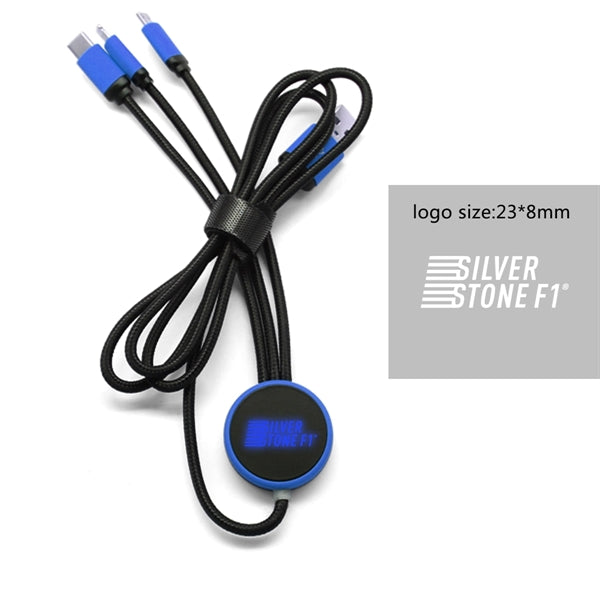 Multi 3 In 1 Light Up Phone Charging Nylon Braided Cable