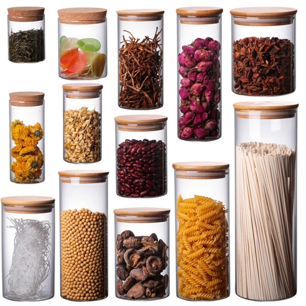 Glass Jars with Sustainable Bamboo Lids