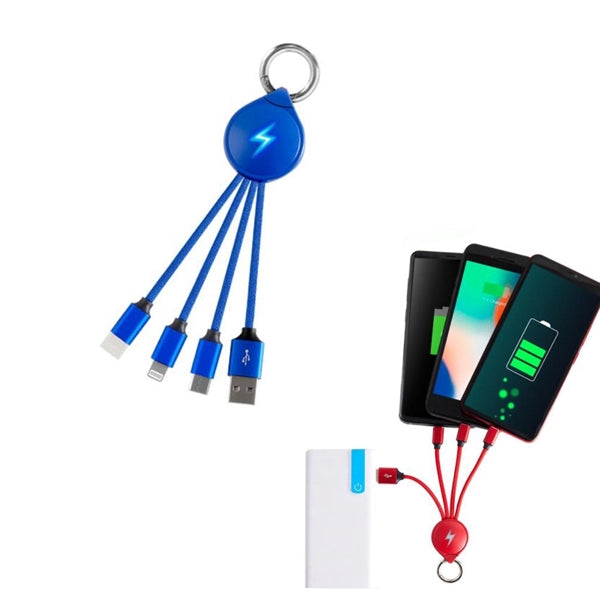Universal Multi 3 In 1 Light Up Phone Charging Cable