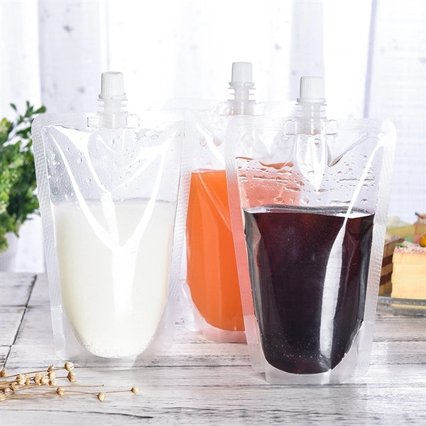 200mlClear Plastic Retail Stand Up Liquid Juice Spout Bag