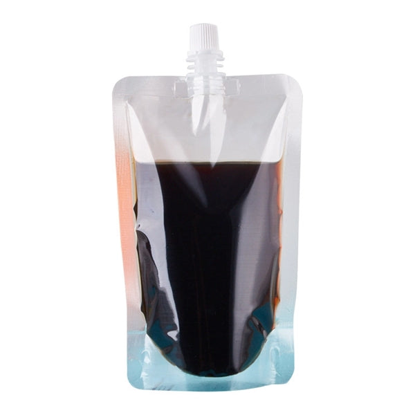 200mlClear Plastic Retail Stand Up Liquid Juice Spout Bag