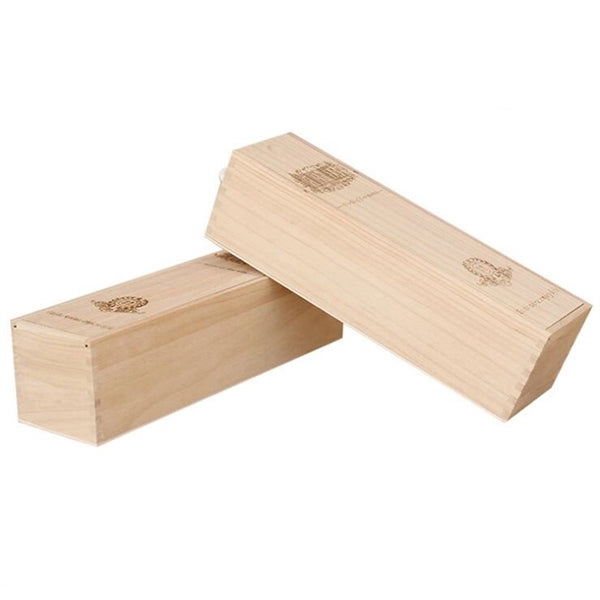 Single Wine Bottle Wooden Box With Handle