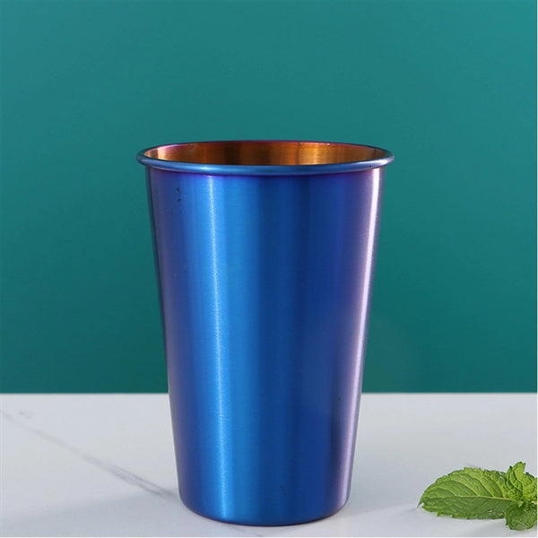 14oz 17oz Titanium-plated Gold Water Cup With Straw